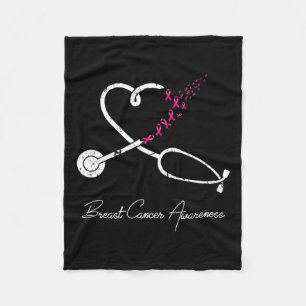 Brustkrebsbewusstsein Rosa Band Stethoskop He Fleecedecke