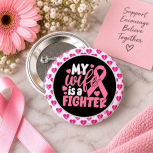 Brustkrebsbewusstsein  Rosa Meine Frau ist eine Kä Button