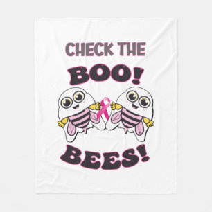 Brustkrebsbewusstsein Überprüfe die Boo-Bees Fleecedecke