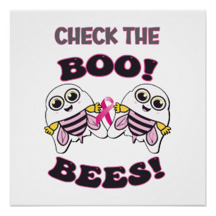 Brustkrebsbewusstsein Überprüfe die Boo-Bees Poster
