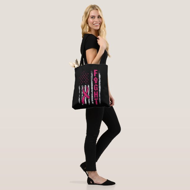 Brustkrebsbewusstsein USA-Flagge Tasche (Am Model)