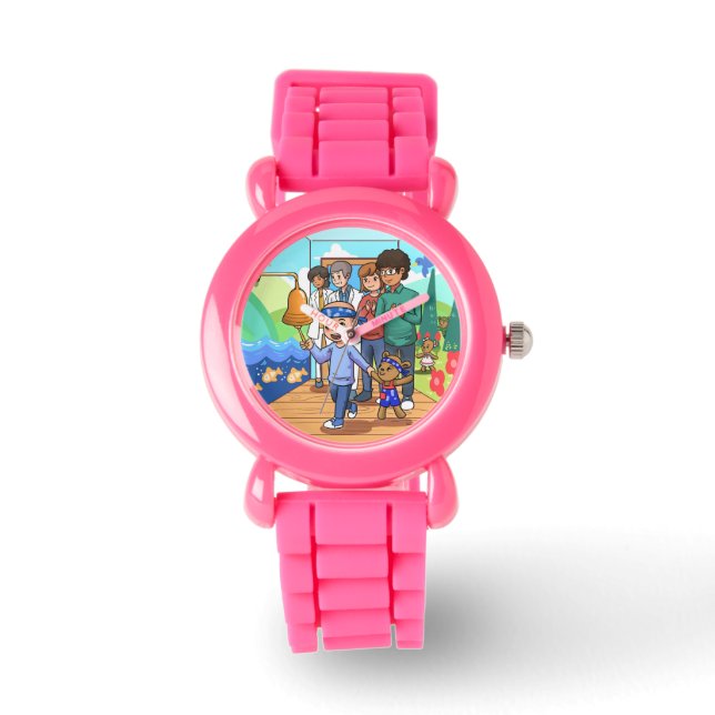 Brustkrebserkrankung Beobachtung von Kindern - Ros Armbanduhr (Vorderseite)