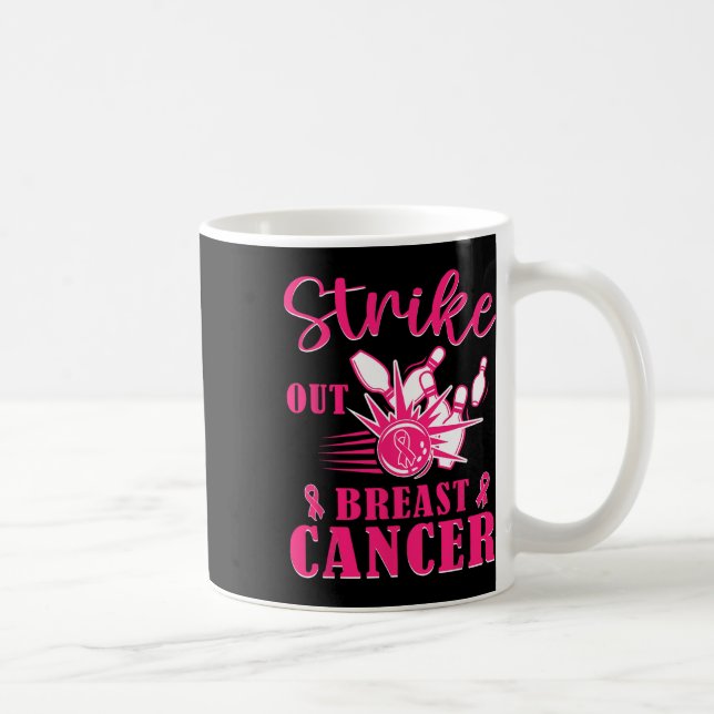 Brustkrebserkrankung - Bowling rosa gestrichen Kaffeetasse (Rechts)