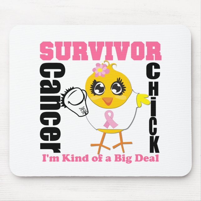 Brustkrebserkrankung Chick Ribbon Mousepad (Vorne)