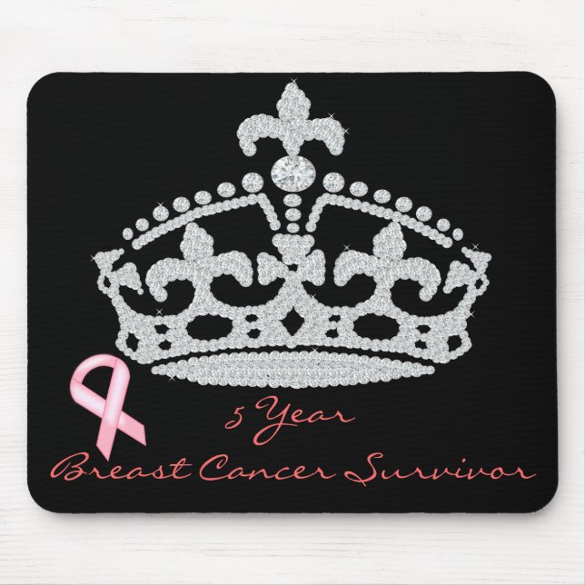 Brustkrebserkrankung - Diamant Princess Crown Mousepad (Vorne)