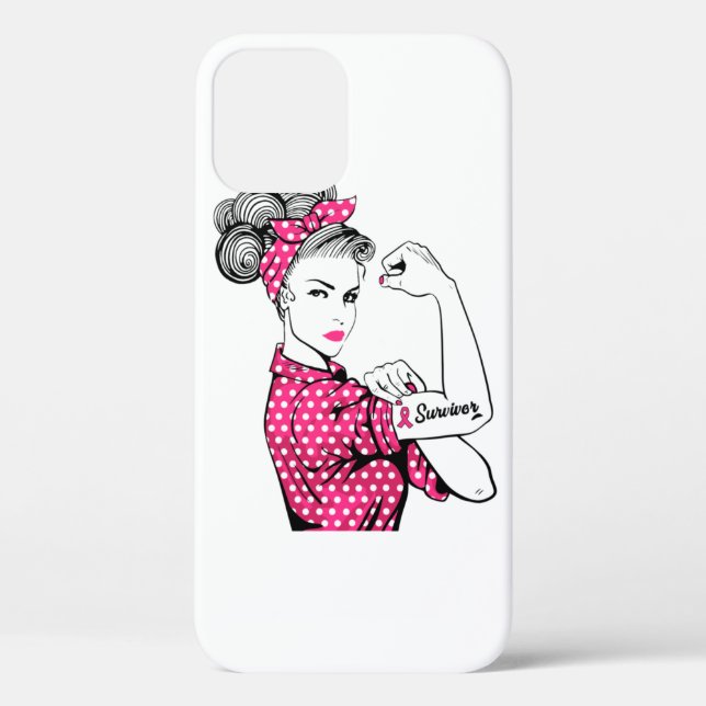 Brustkrebserkrankung Rosie Riveter Pink Case-Mate iPhone Hülle (Rückseite)