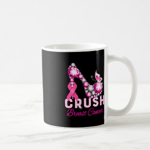 Brustkrebskrieger zerdrücken, Brustkrebs unterstüt Kaffeetasse