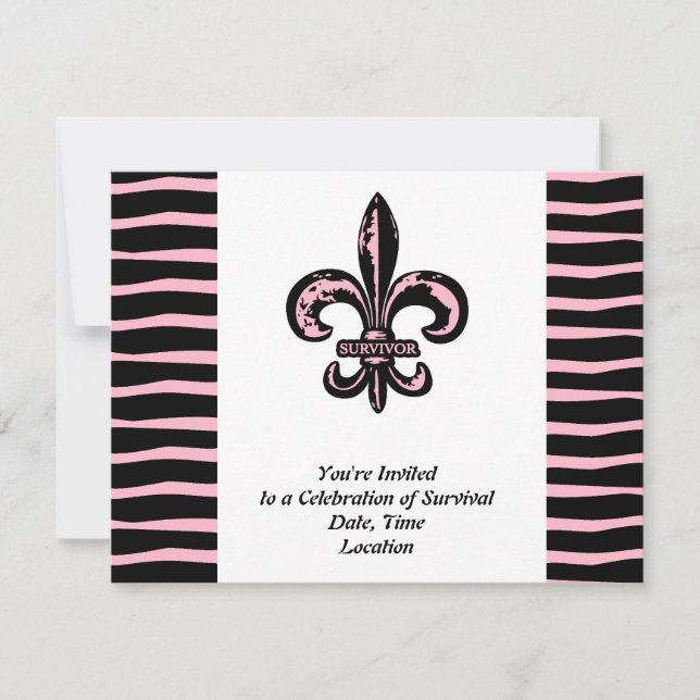 Brustkrebsüberleben Einladung (Vorderseite)