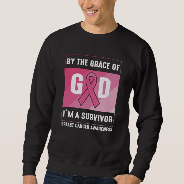 Brustkrebsüberlebung Gottes Gnade Christlich Sweatshirt (Vorderseite)