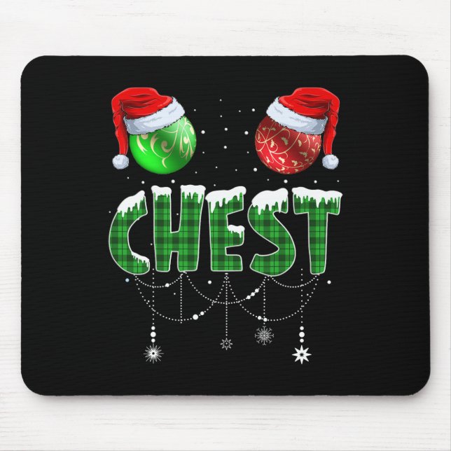 Brustnuten Weihnachten Matching Couple Kastanien Mousepad (Vorne)