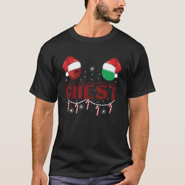 Brustnuten Weihnachten Matching Weihnachtskugeln T-Shirt (Vorderseite)