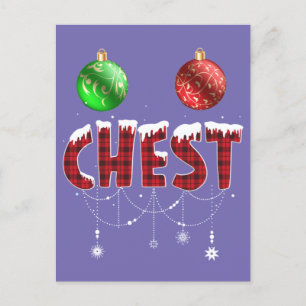 Brustnuten Weihnachten Rot Kariert Matching Couple Postkarte