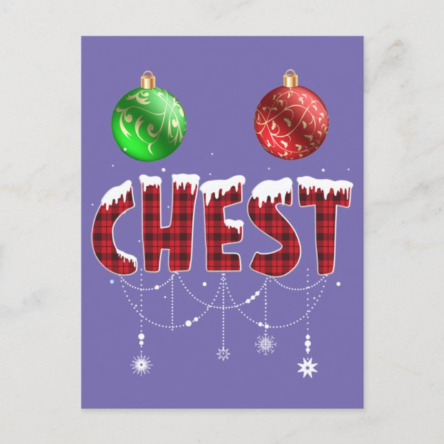 Brustnuten Weihnachten Rot Kariert Matching Couple Postkarte (Vorderseite)