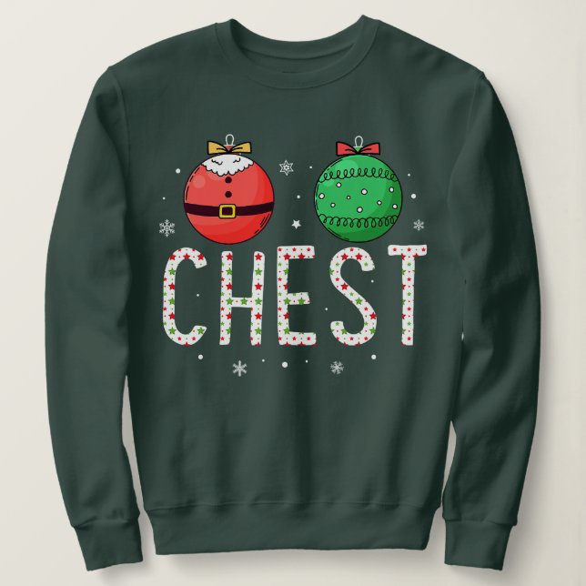 Brustnuts Couple Kastanien Weihnachten Ugly Matchi Sweatshirt (Design vorne)