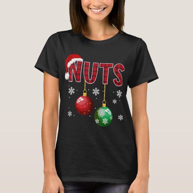 Brustnuts Funny Matching Kastanien Weihnachtsfeier T-Shirt (Vorderseite)