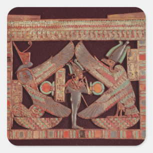 Brustplatte, die Osiris, Gott von darstellt Quadratischer Aufkleber