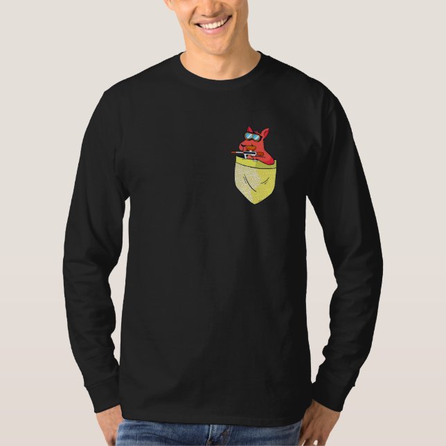 Brustpocket Funny Kangaroo Paintball T-Shirt (Vorderseite)
