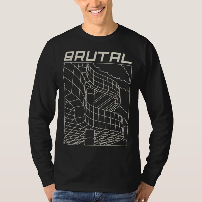 Brutal Brutalist Architecture Mid Century Architec T-Shirt (Vorderseite)