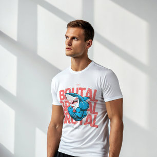 BRUTAL Shark Gym T-Shirt Savage Alpha Bodybuildi