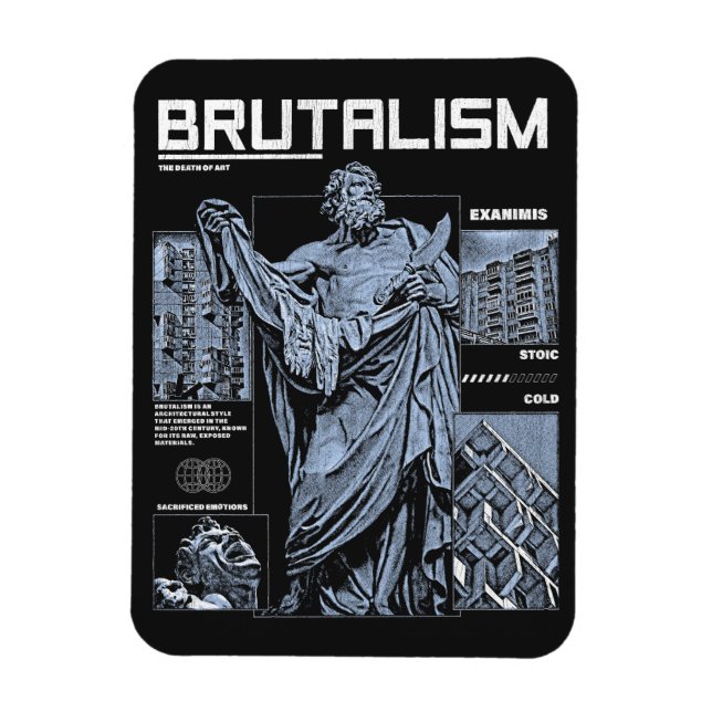 Brutalismus - Brutalist Streetwear Design Magnet (Vertikal)
