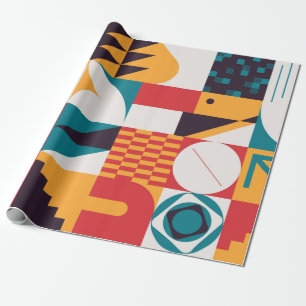 Brutalismus Kunst inspiriert abstraktes Muster Geschenkpapier