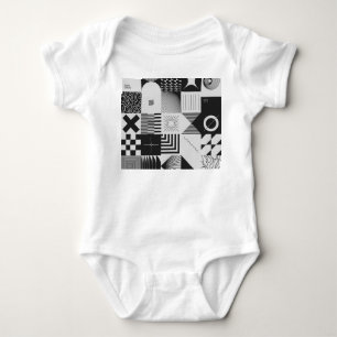 Brutalismus Kunst: Vintage geometrische Muster Baby Strampler