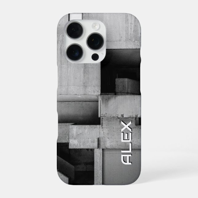Brutalist Betonblockstapler iPhone 16 Pro Hülle (Rückseite)