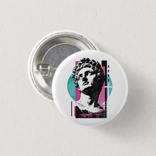 Brutalist Retro Jesus griechische Statue Kolosser Button