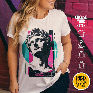 Brutalist Retro Jesus Griechische Statue Kolosser Große Größe T-Shirt