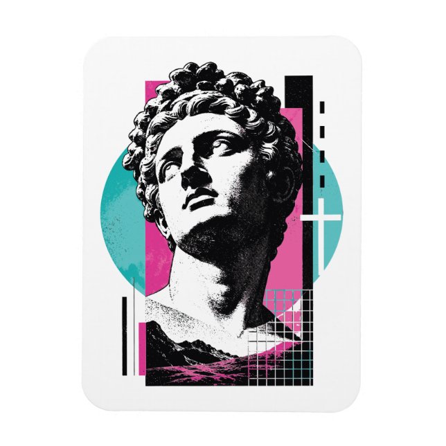 Brutalist Retro Jesus griechische Statue Kolosser  Magnet (Vertikal)