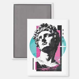 Brutalist Retro Jesus griechische Statue Kolosser Magnet