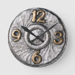 Brutalist Retro Studio Silber Style Zifferblatt   Runde Wanduhr