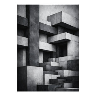 Brutalistisches Penthouse-Design monochromes Inter Fotodruck