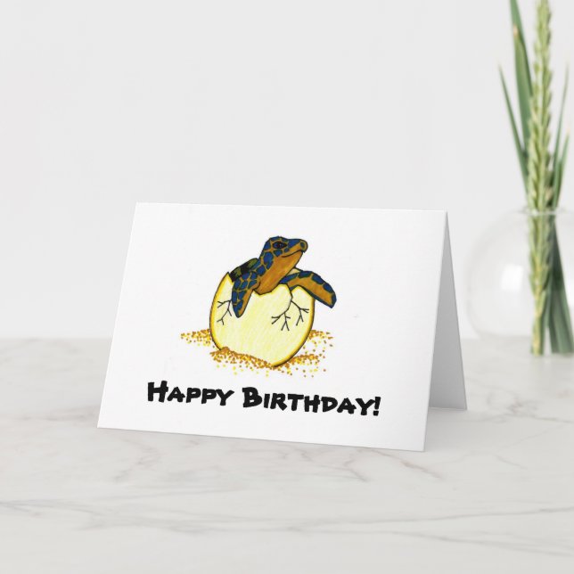 Brüterschildkröte, glücklich zum Geburtstag! Karte (Vorderseite)