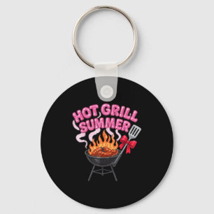 Brutzelnder Grill Sommer lustiger BBQ Kochparty Wü Schlüsselanhänger