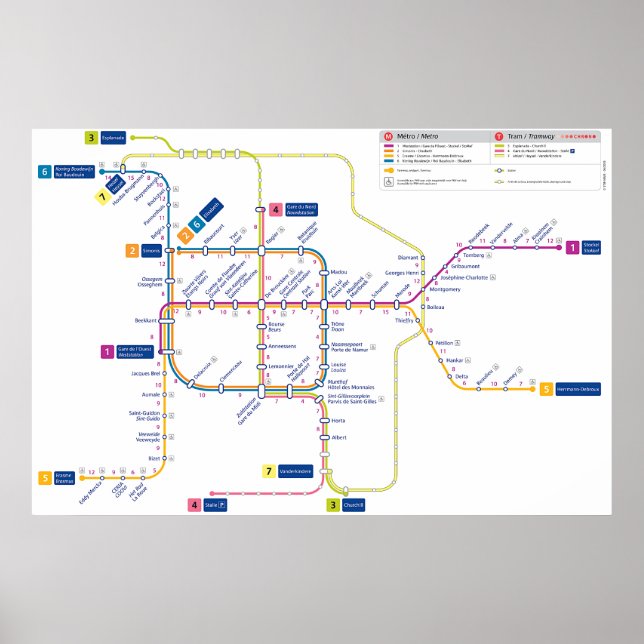 Bruxelles Metro-Poster Poster (Vorne)