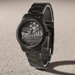 Bruxelles Quantum Nostalgic Oversified Black Brace Armbanduhr