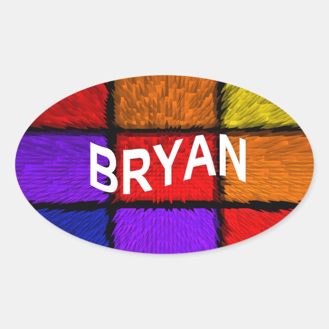 BRYAN (männliche Namen) Ovaler Aufkleber (Vorderseite)