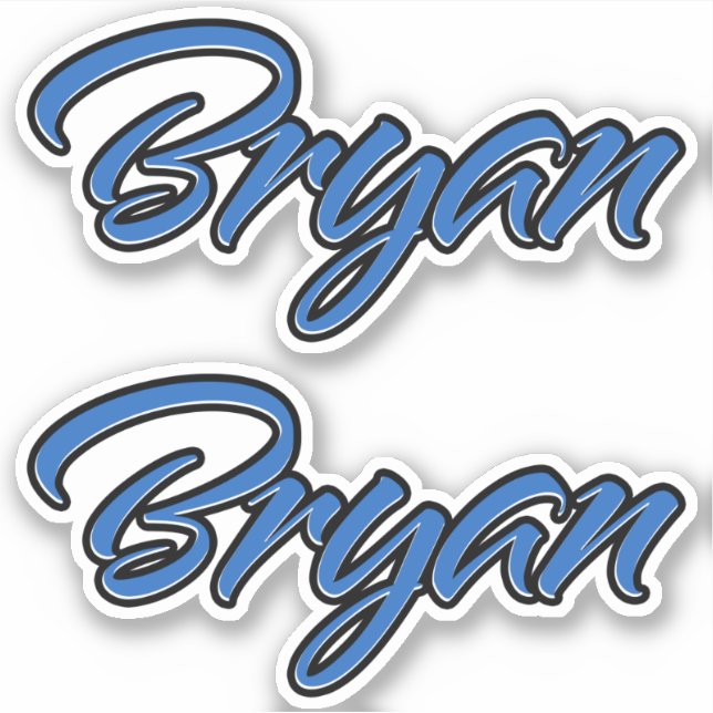 Bryan Name blue Aufkleber Sticker Stickerset (Vorderseite)