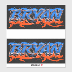 Bryan Prénom Nom Graffiti Autocollant Autocollant
