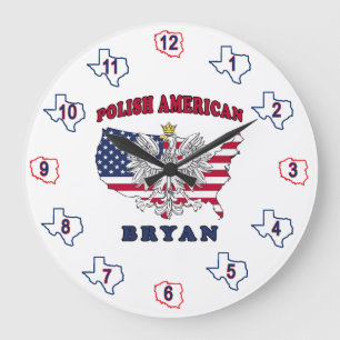 Bryan Texas Polnischer Amerikaner Große Wanduhr