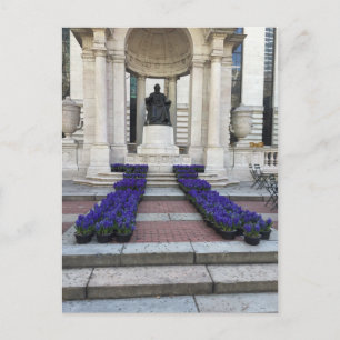 Bryant Park Statue Spring Flowers New York City NY Postkarte