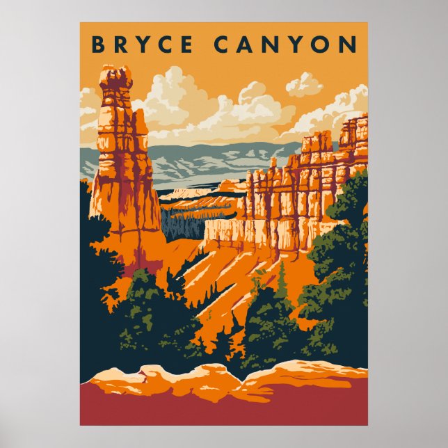 Bryce Canyon National Park Midjahrhundert Moderne Poster (Vorne)