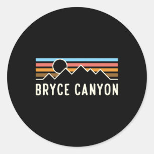 Bryce Canyon National Park Retro Berg Camping Runder Aufkleber