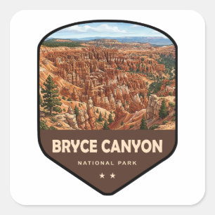 Bryce Canyon National Park Schild Quadratischer Aufkleber