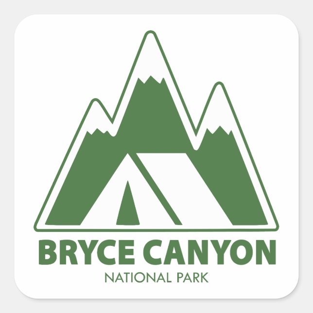Bryce Canyon Nationalpark Camping Quadratischer Aufkleber (Vorderseite)