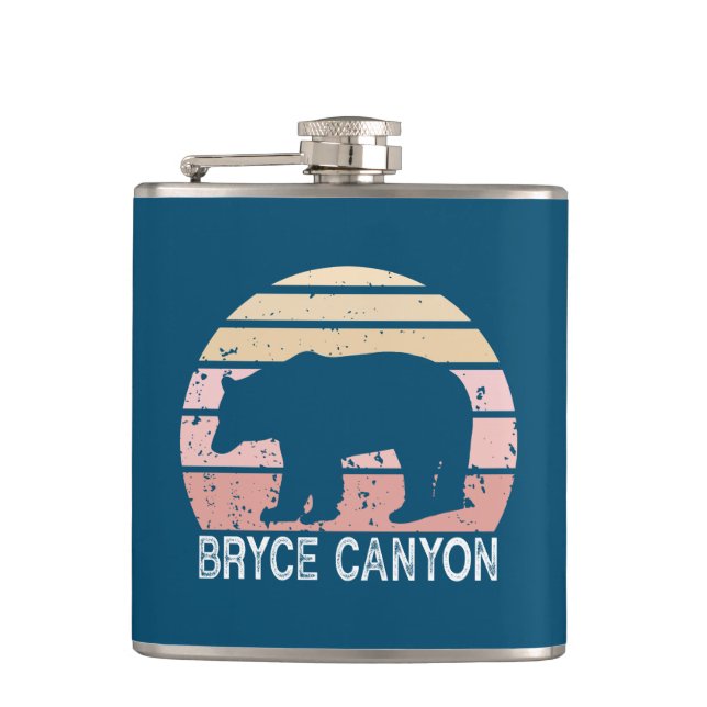 Bryce Canyon Nationalpark Retro Bear Flachmann (Vorderseite)