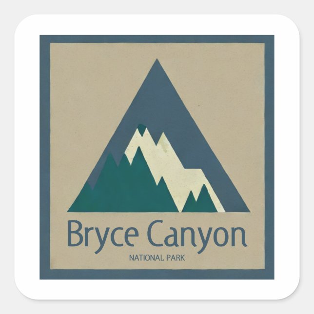 Bryce Canyon Nationalpark Rustic Quadratischer Aufkleber (Vorderseite)