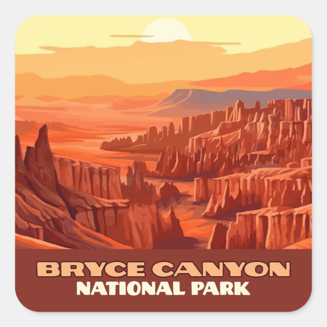 Bryce Canyon Nationalpark Utah Quadratischer Aufkleber (Vorderseite)