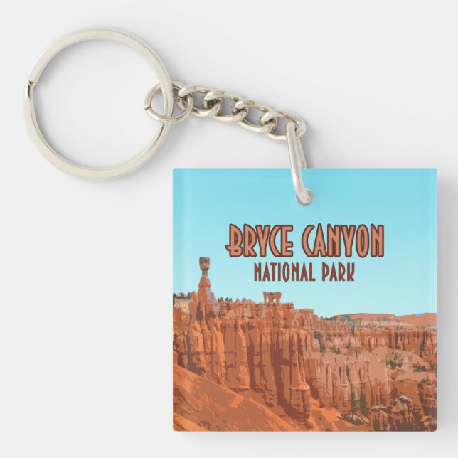 Bryce Canyon Nationalpark Utah Vintag Schlüsselanhänger (Vorderseite)